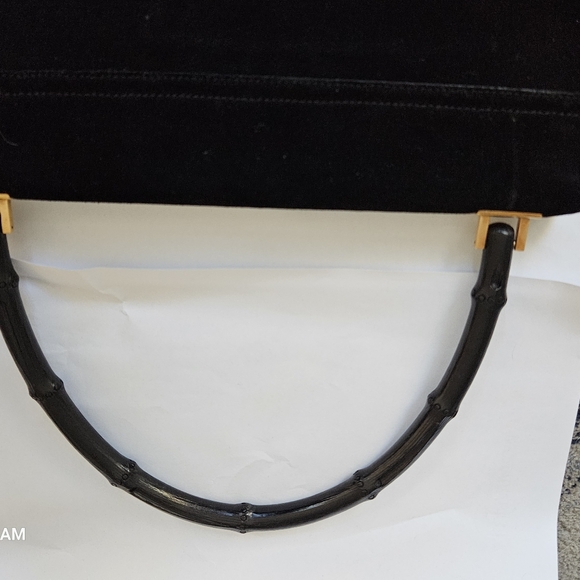 Gucci suede bag with black wood handle - Picture 8 of 10